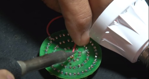 Connect the power unit to the LED board