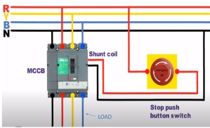 shunt trip breaker wiring diagram