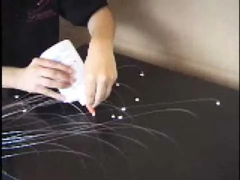 Install the star lights on the foam panel