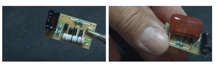 Install the capacitors